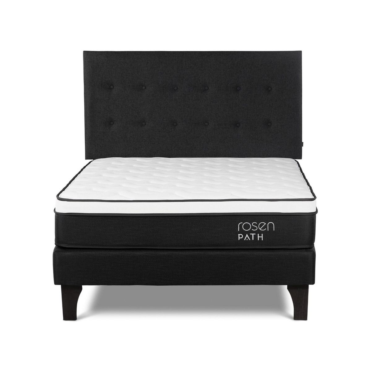 ROSEN - Cama Europea Path Grafito 2 Plazas + Cabecera West