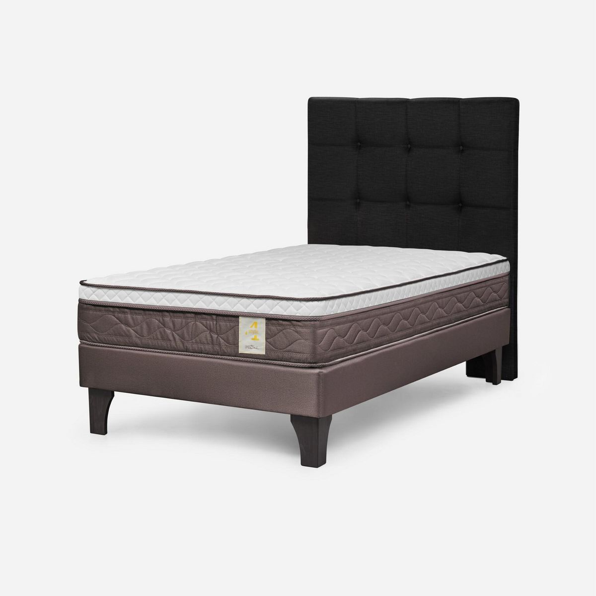 ROSEN - Cama Europea New Style 4 Plus 1.5 Plazas Issey Grafito
