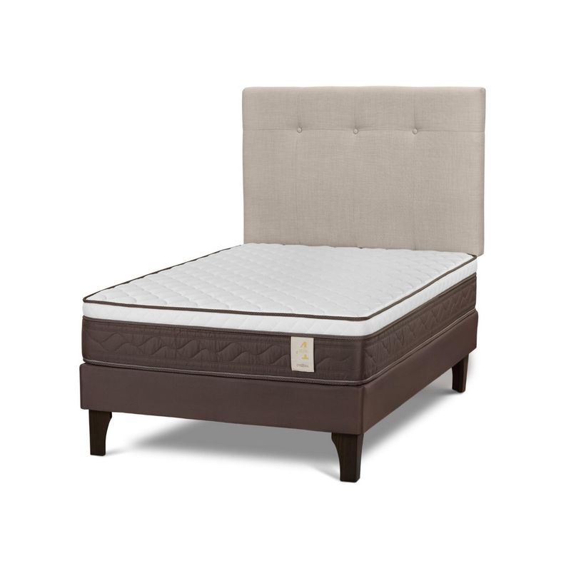 ROSEN - Cama Europea New Style 4 Plus 1.5 Plazas New Bennet Natural