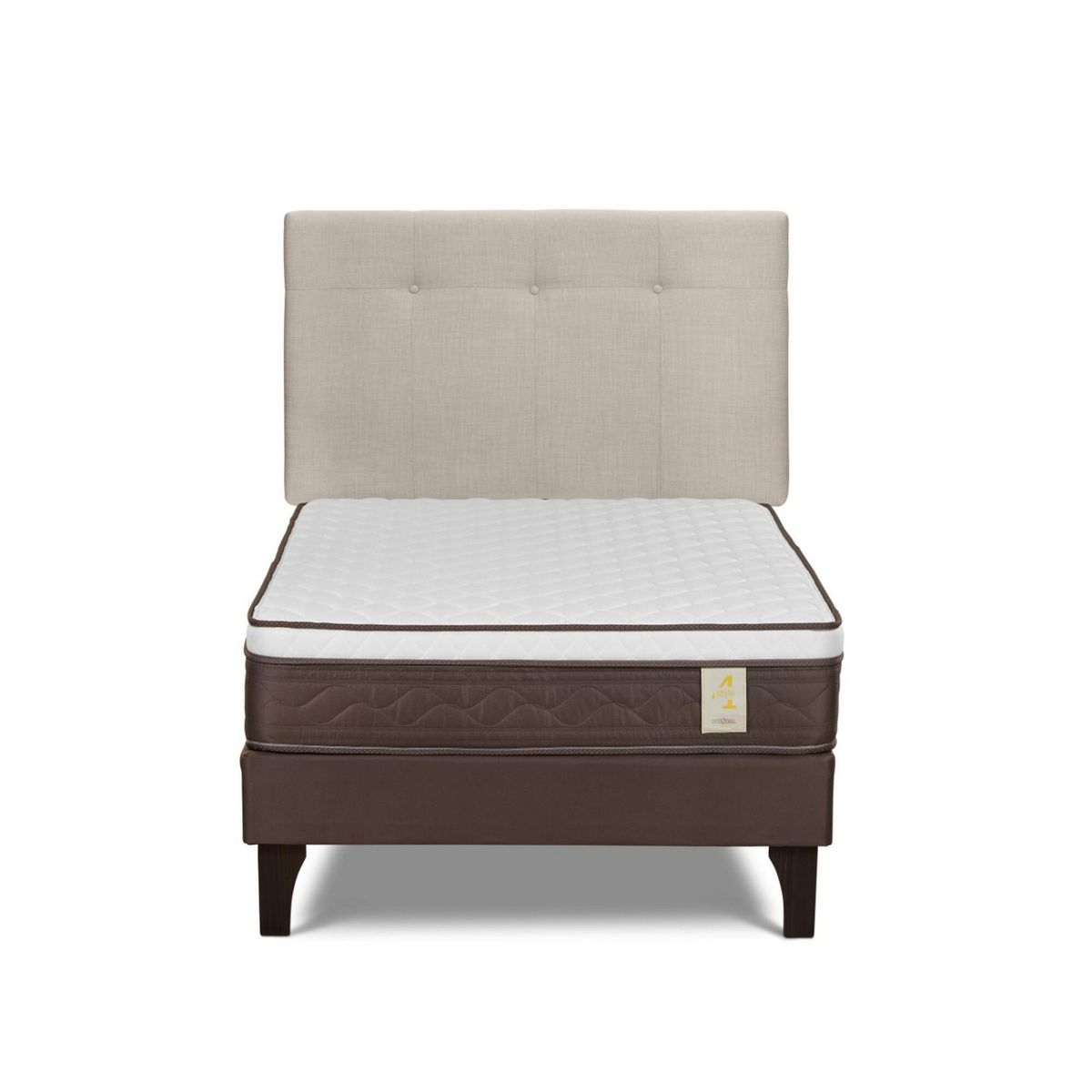 ROSEN - Cama Europea New Style 4 Plus 1.5 Plazas New Bennet Natural