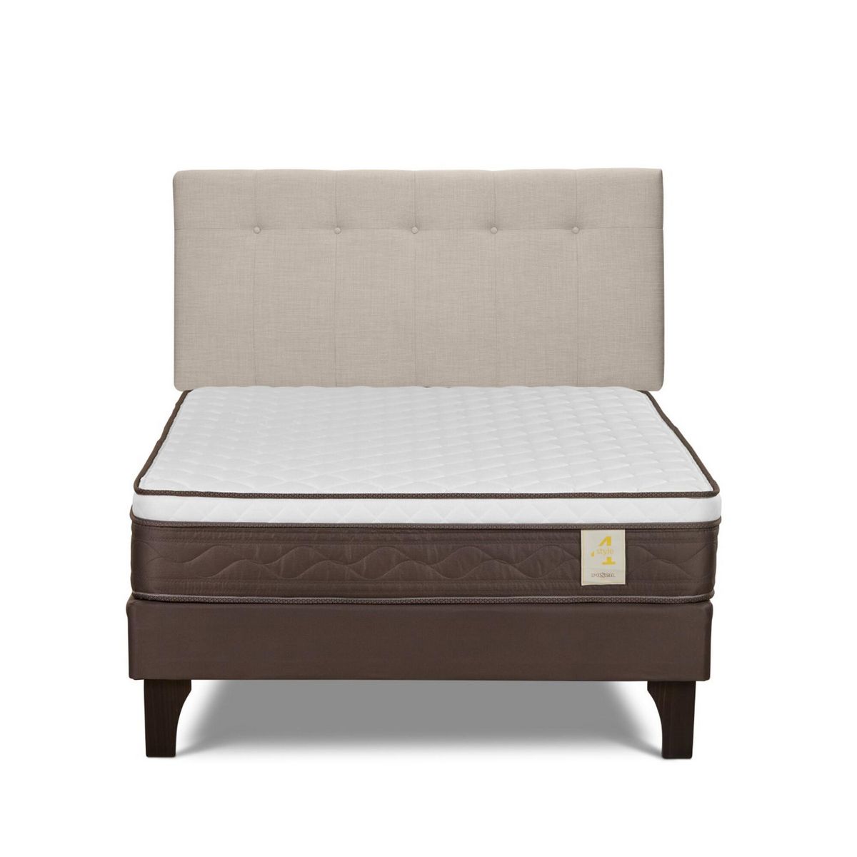 ROSEN - Cama Europea New Style 4 Plus 2 Plazas New Bennet Natural