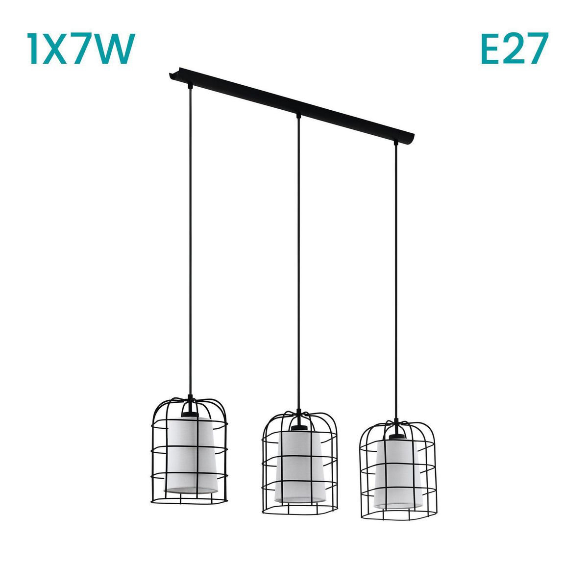 EGLO - Lámpara Colgante Bittams 3L 28W