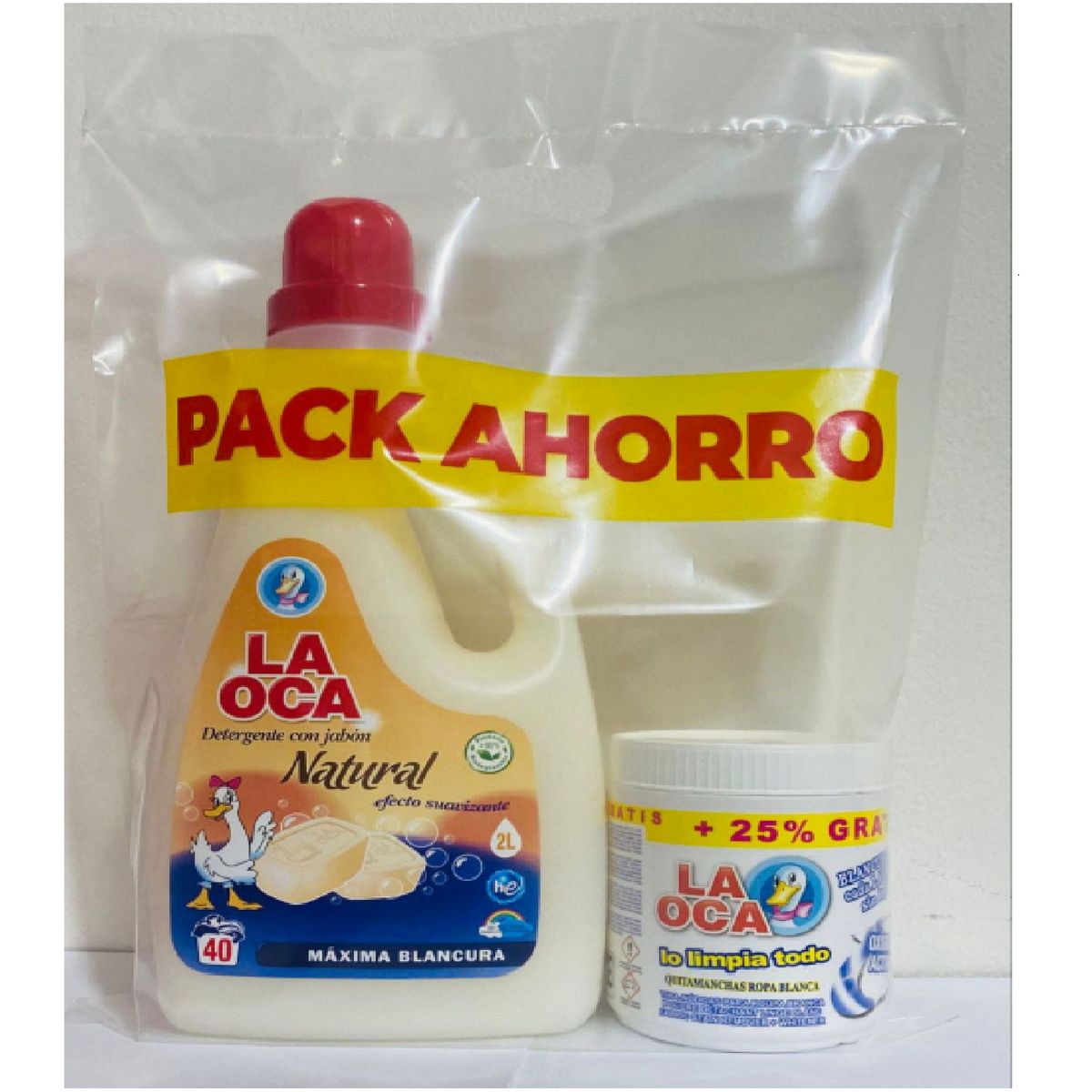 LA OCA - Pack Detergente con Jabón Natural 2L + Quitamanchas 500gr