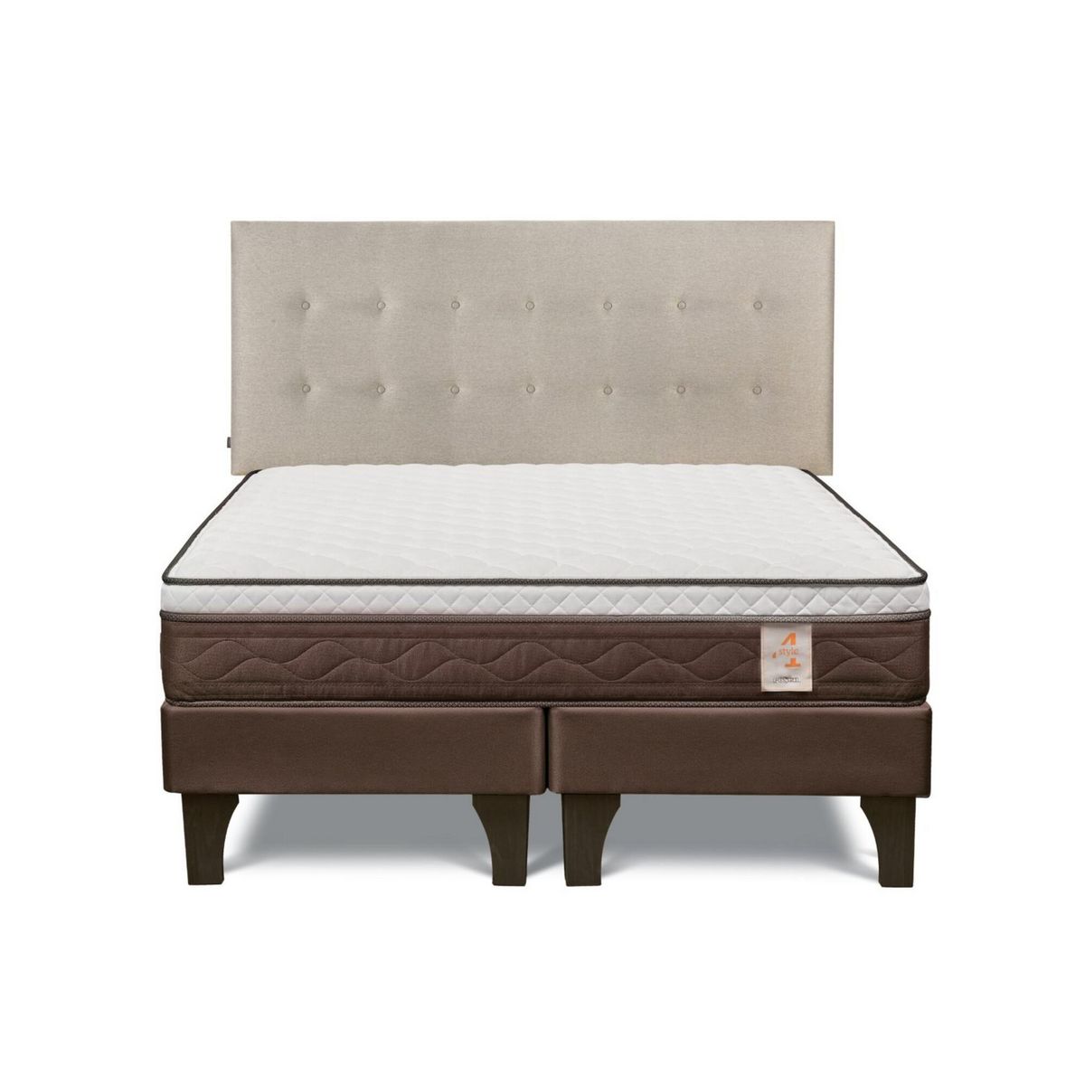ROSEN - Cama Europea New Style 4 Plus Queen + Cabecera West
