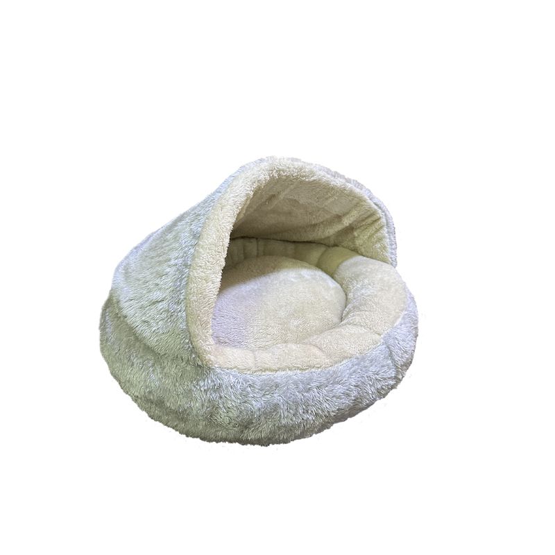 PETIZOOS - Cama de Peluche para Gato Gris/Beige