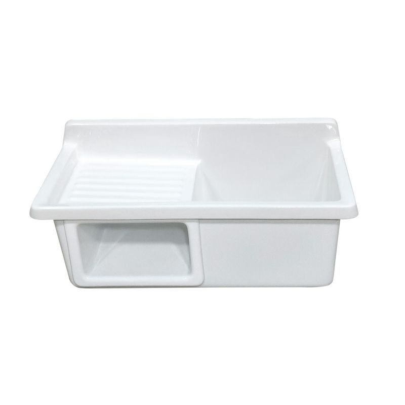 SENSI DACQUA - Lavadero de Ropa Multiuso Premium de Fibra de Vidrio Una Poza 80x40x34.5cm