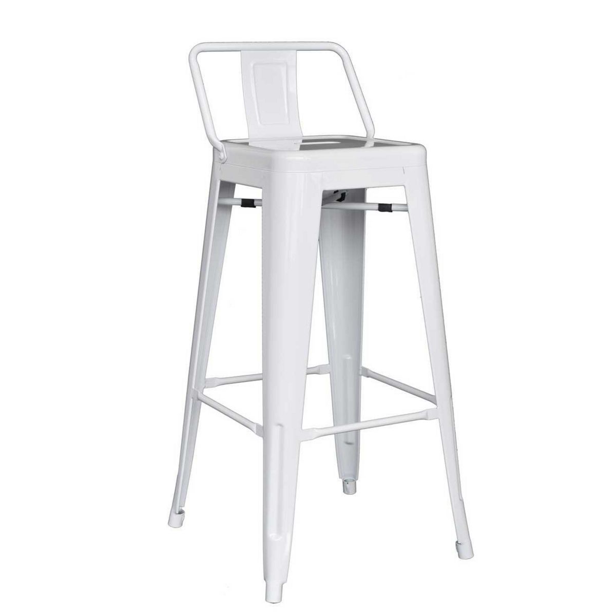 BONNO - Banco de Bar con Espaldar Cloe Blanco