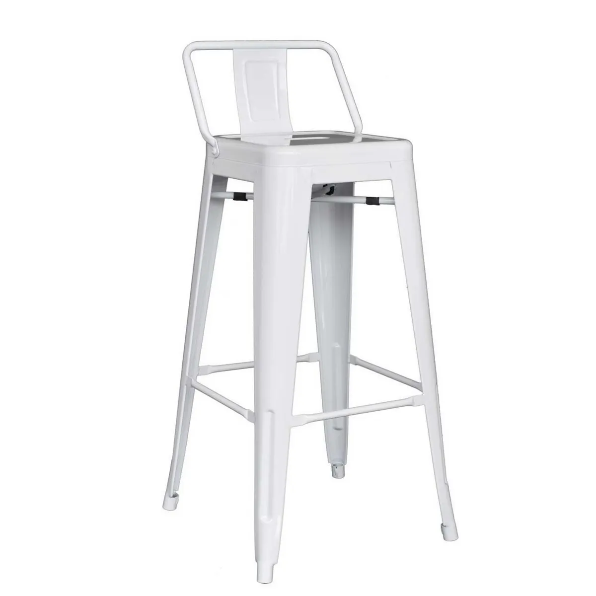 BONNO - Banco de Bar con Espaldar Cloe Blanco