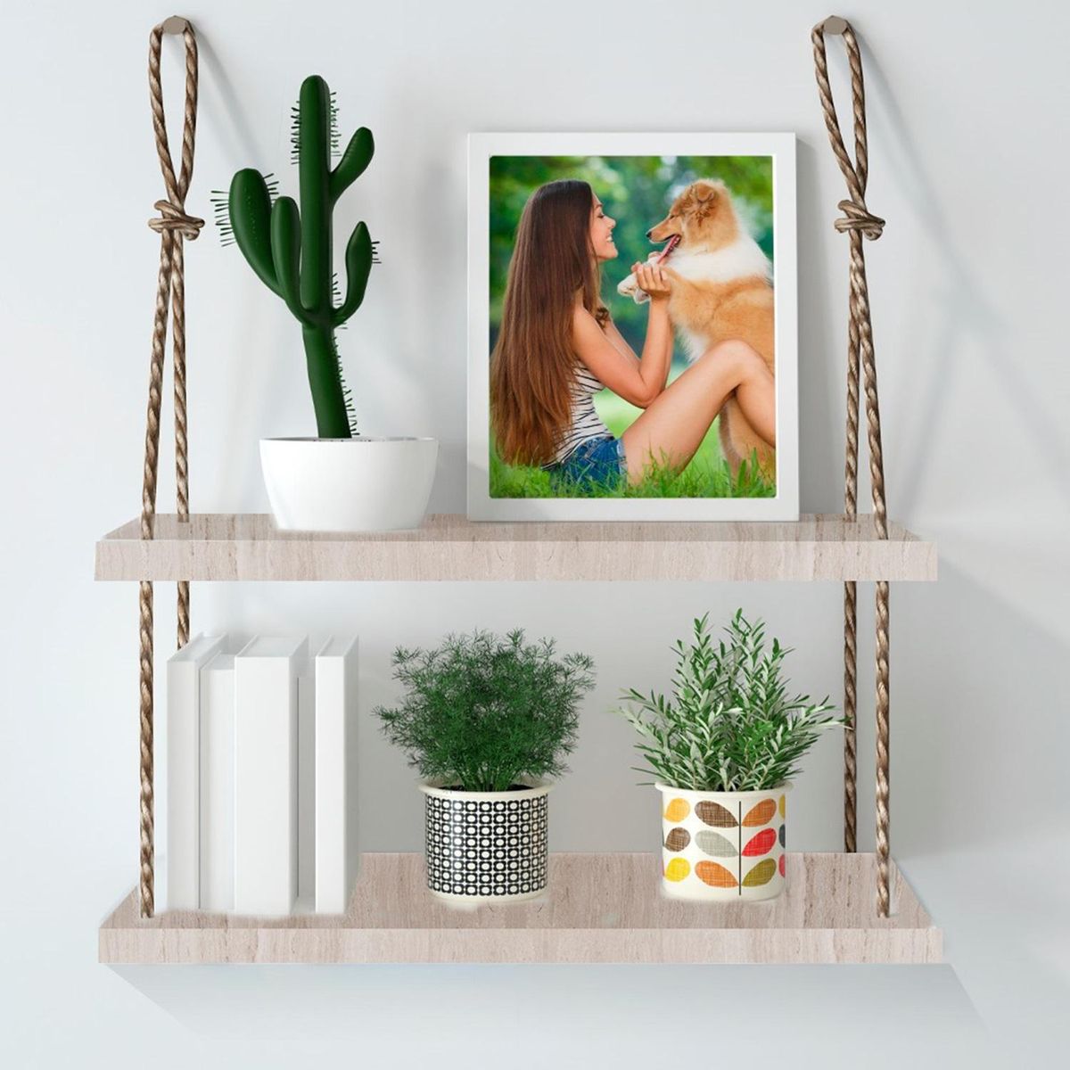 LUCANAS FURNITURE - Repisa Flotante de Melamina Piedra Clara 20x40cm