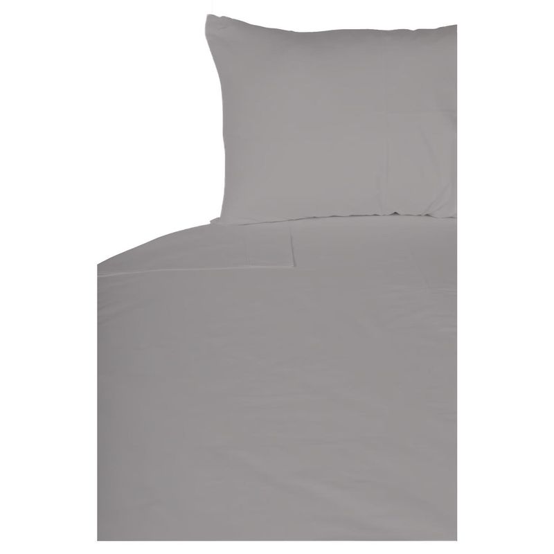 JUST HOME COLLECTION - Sábana 220 Hilos 1.5 Plazas Plomo