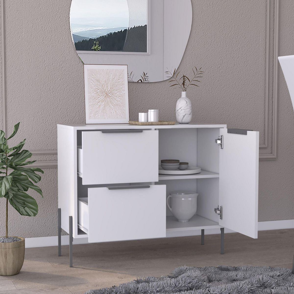 TUHOME - Mueble Auxiliar Aparador White Collection