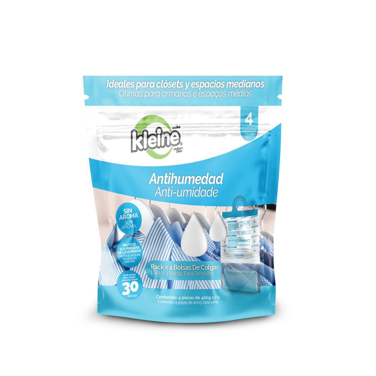 KLEINE WOLKE - Deshumidificador 4 Bolas de Colgar 400gr