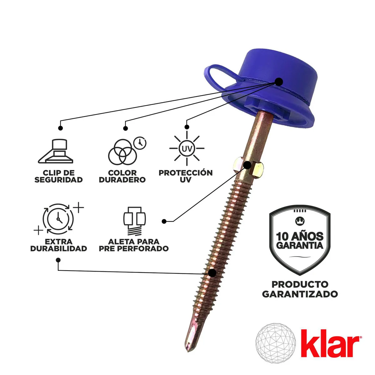 KLAR - Kit de Fijación Klar para Metal Azul