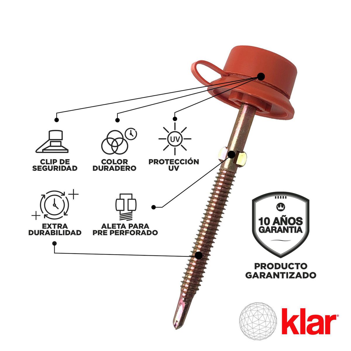 KLAR - Kit de Fijación Klar para Metal Rojo