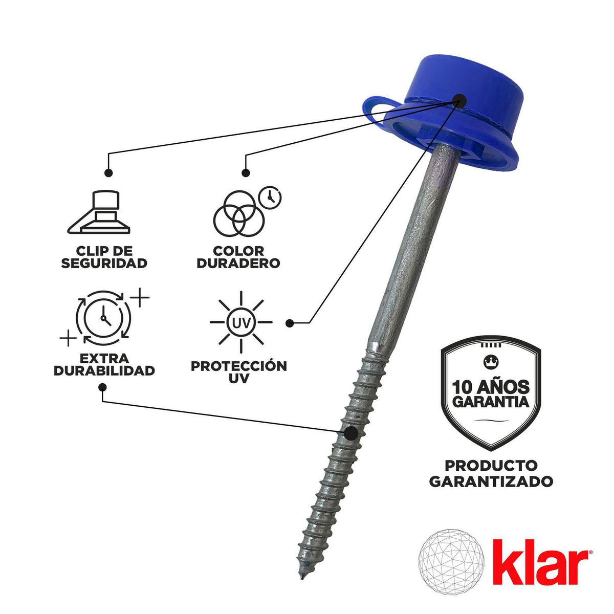 KLAR - Kit de Fijación Klar para Madera Azul