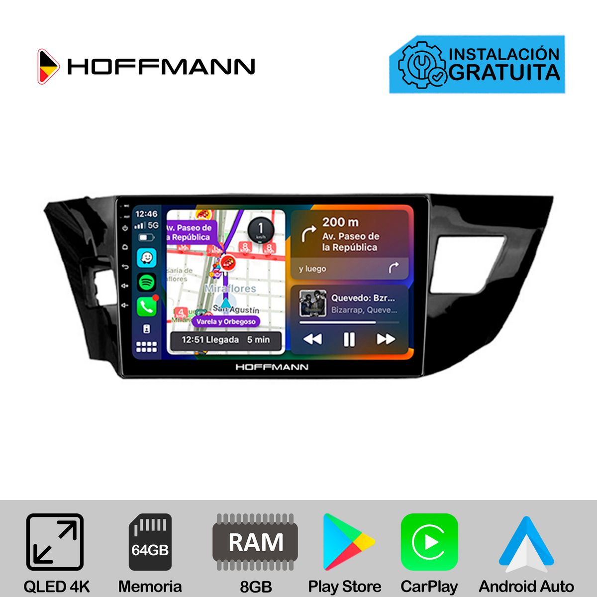HOFFMANN - Autoradio Hoffmann CarPlay & Android Toyota Corolla 2013 - 2016