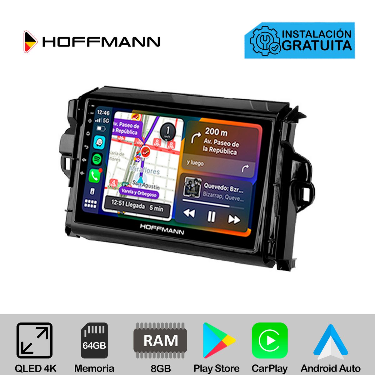 HOFFMANN - Autoradio Hoffmann CarPlay & Android Toyota Fortuner 2016 - 2023
