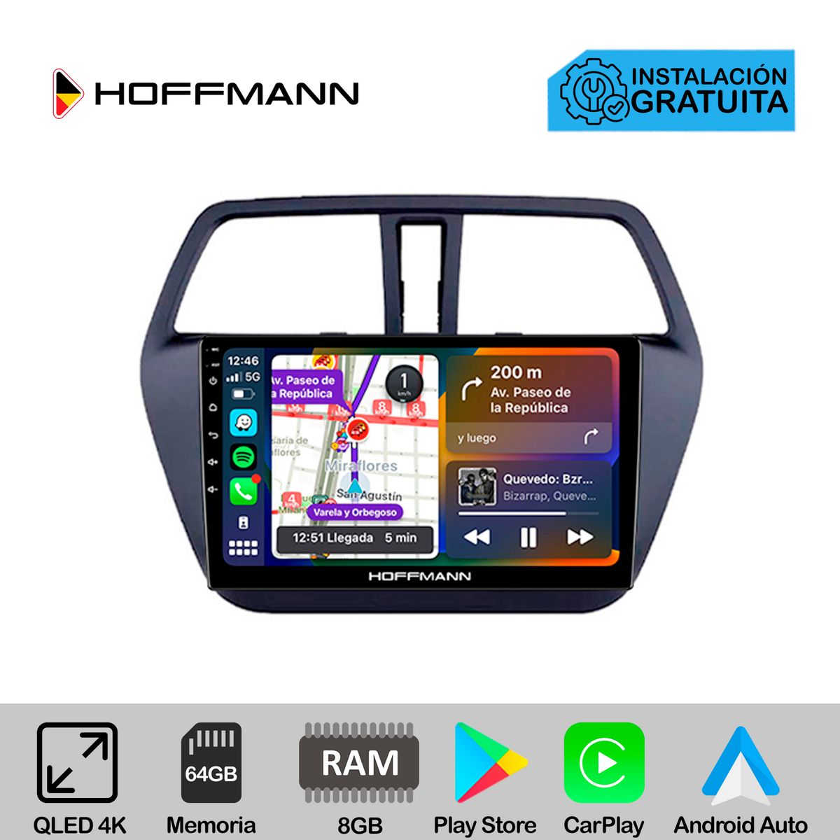 HOFFMANN - Autoradio Hoffmann CarPlay & Android Suzuki S Cross 2014 - 2020