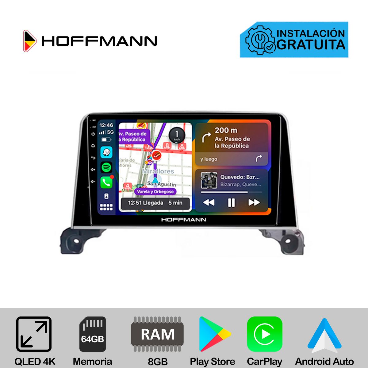 HOFFMANN - Autoradio Hoffmann CarPlay & Android Peugeot 3008 | 4008 | 5008 2017 - 2021