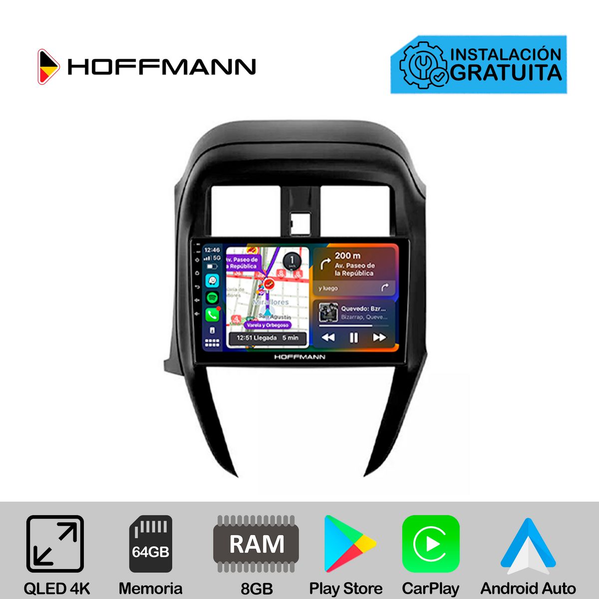 HOFFMANN - Autoradio Hoffmann CarPlay & Android Nissan Versa 2012 - 2019