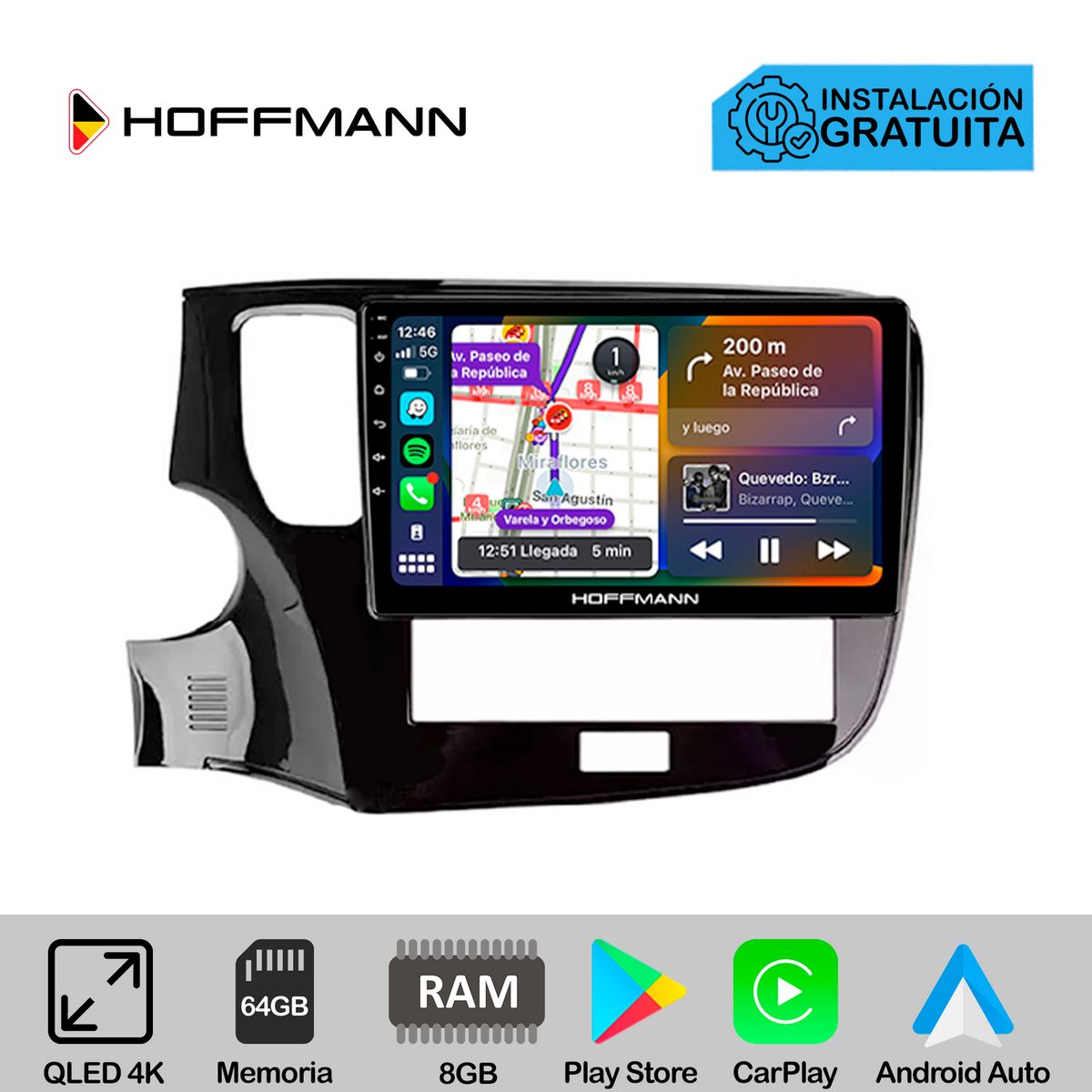 HOFFMANN - Autoradio Hoffmann CarPlay & Android Mitsubishi Outlander 2018 - 2021