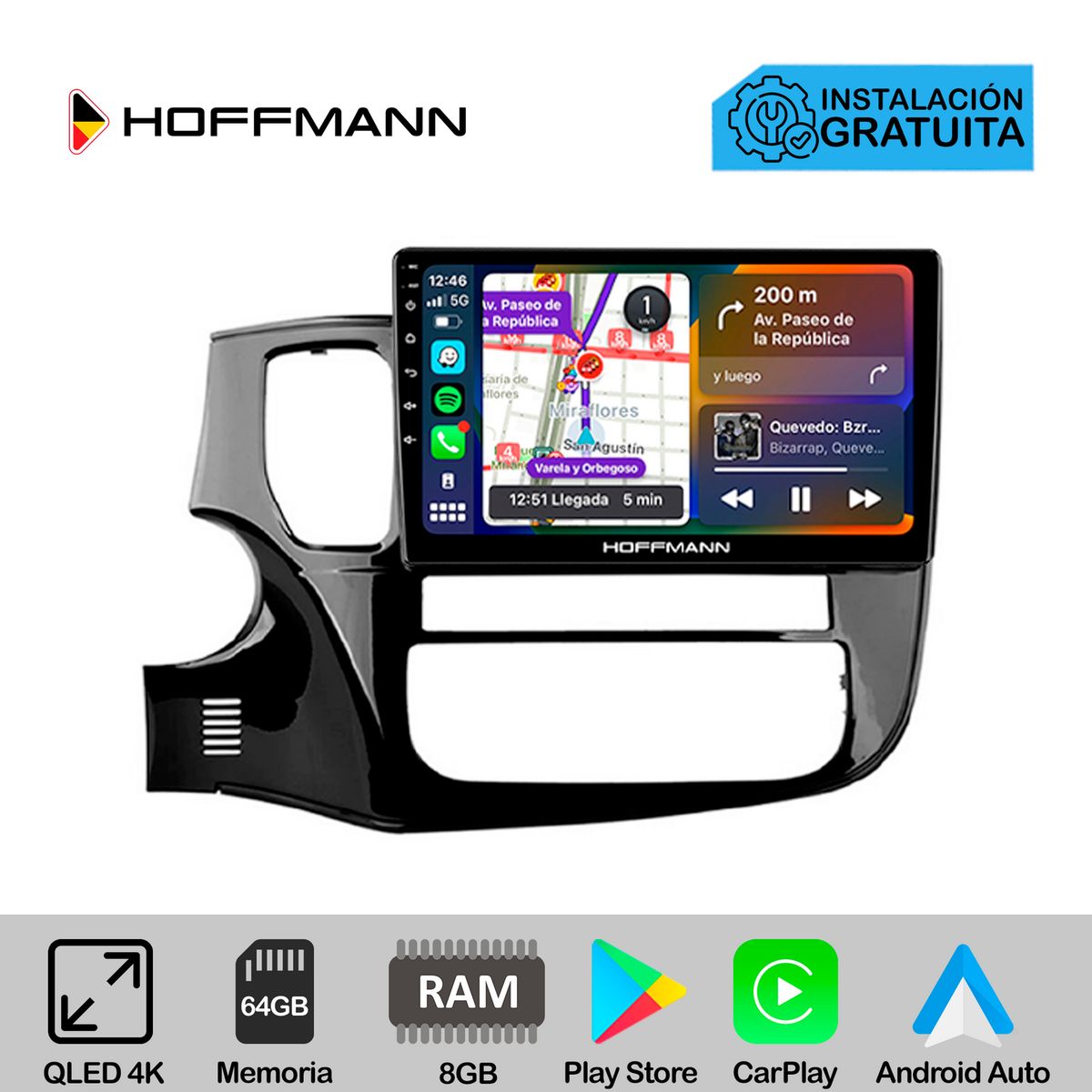 HOFFMANN - Autoradio Hoffmann CarPlay & Android Mitsubishi Outlander 2013 - 2017