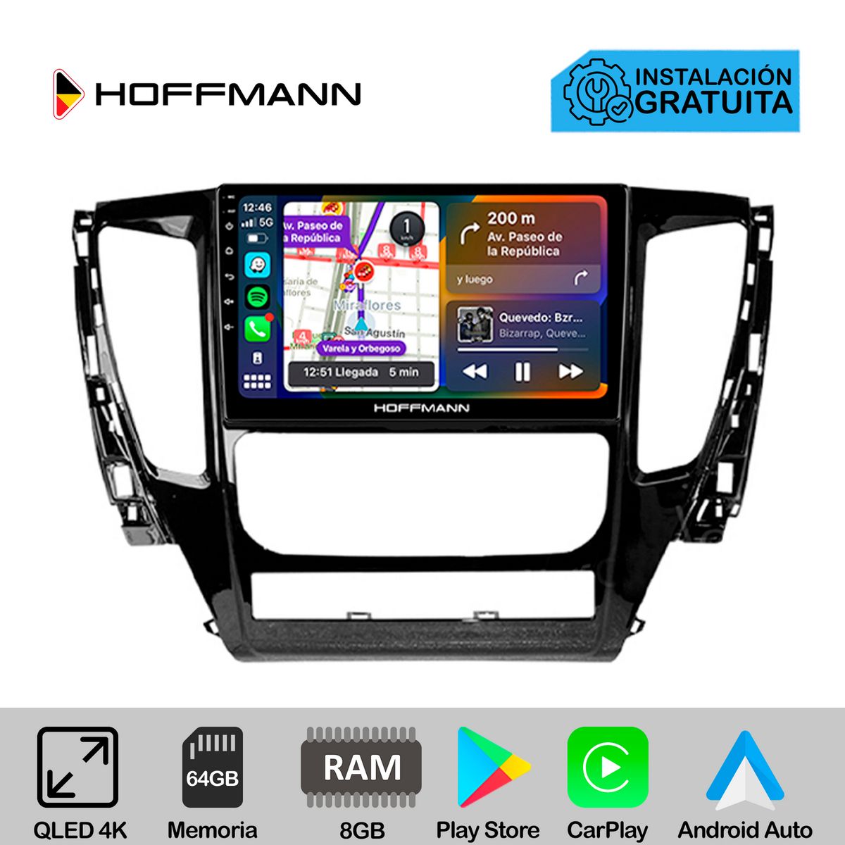 HOFFMANN - Autoradio Hoffmann CarPlay & Android Mitsubishi Montero Sport 2016 - 2019