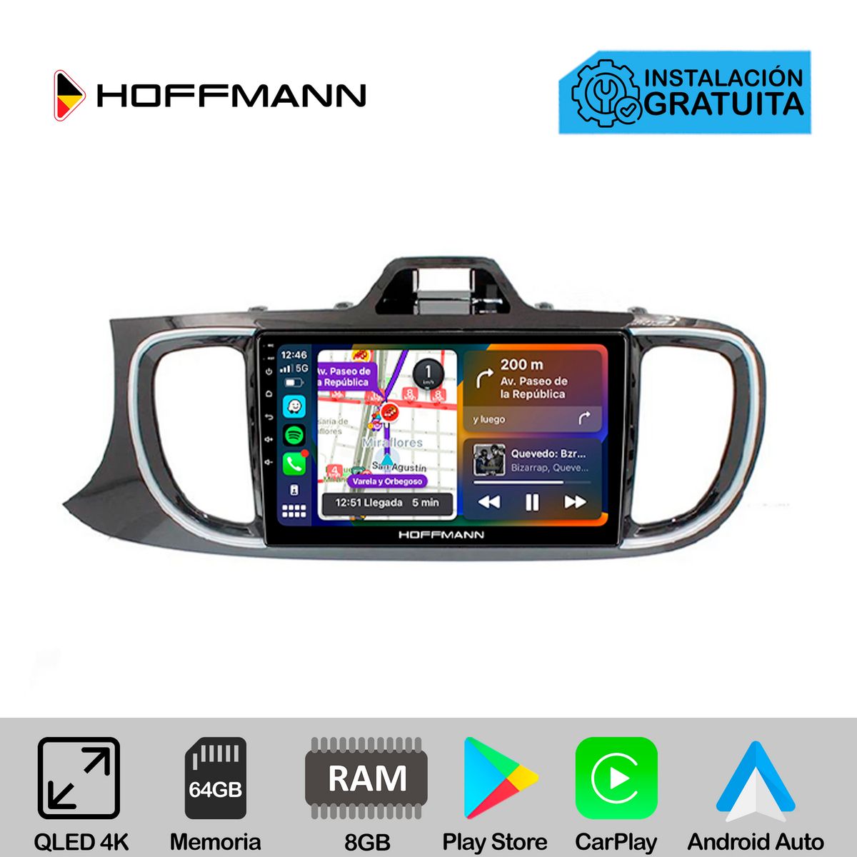 HOFFMANN - Autoradio Hoffmann CarPlay & Android Kia Soluto 2019 - 2023