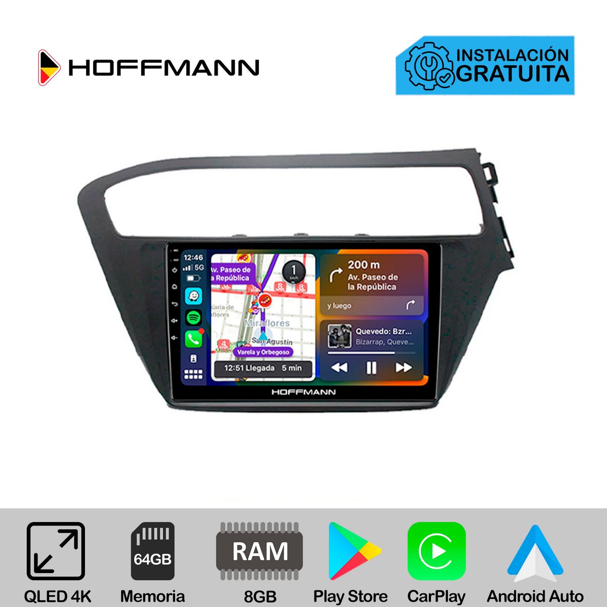 HOFFMANN - Autoradio Hoffmann CarPlay & Android Hyundai i20 2018 - 2021