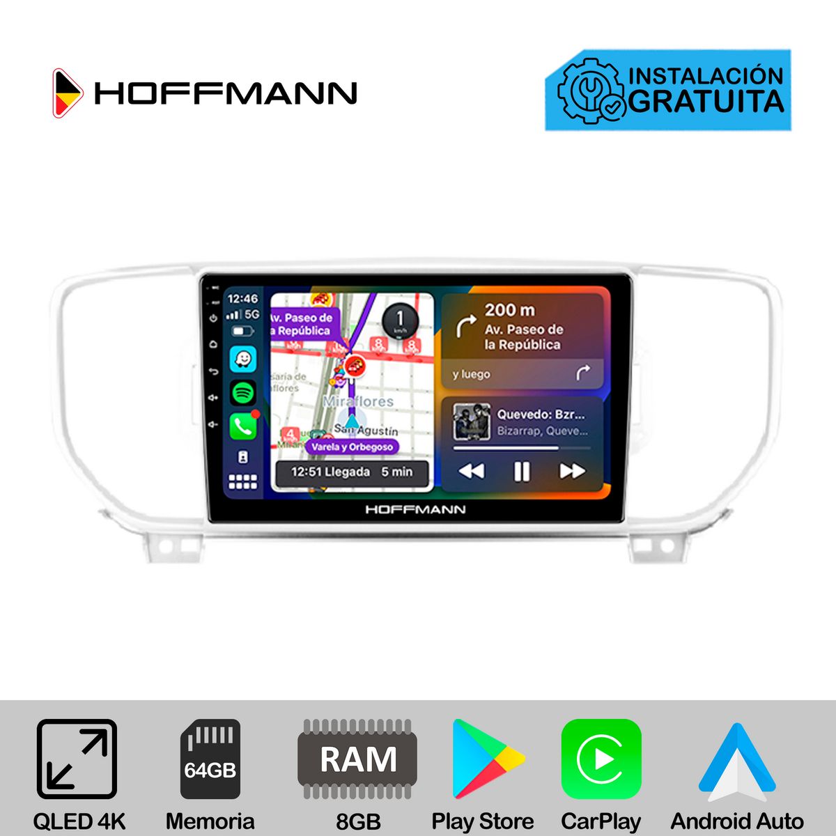 HOFFMANN - Autoradio Hoffmann CarPlay & Android Kia Sportage 2016 - 2018