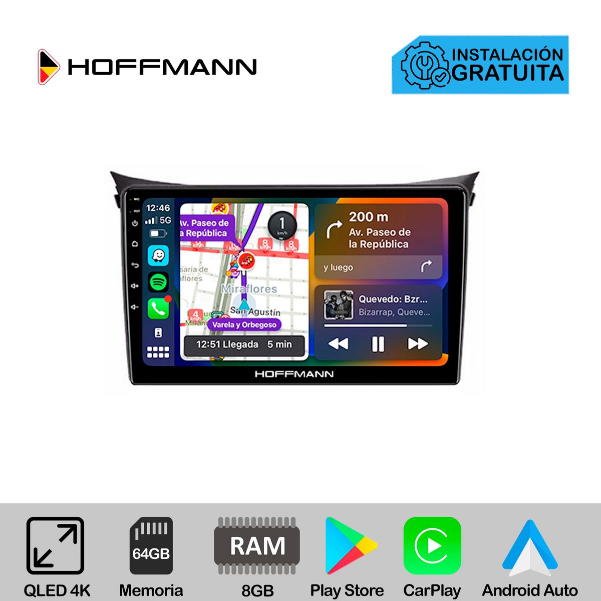 Autoradio Hoffmann CarPlay & Android Hyundai i30 2011 - 2016, marca HOFFMANN - Foto Principal