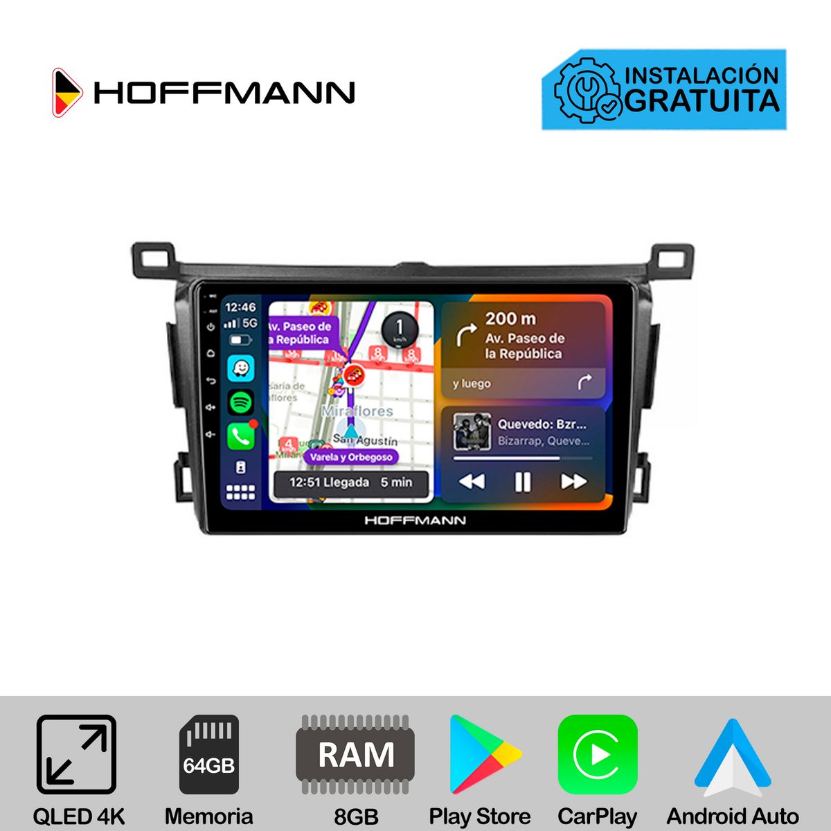HOFFMANN - Autoradio Hoffmann CarPlay & Android Toyota Rav4 2013 - 2018