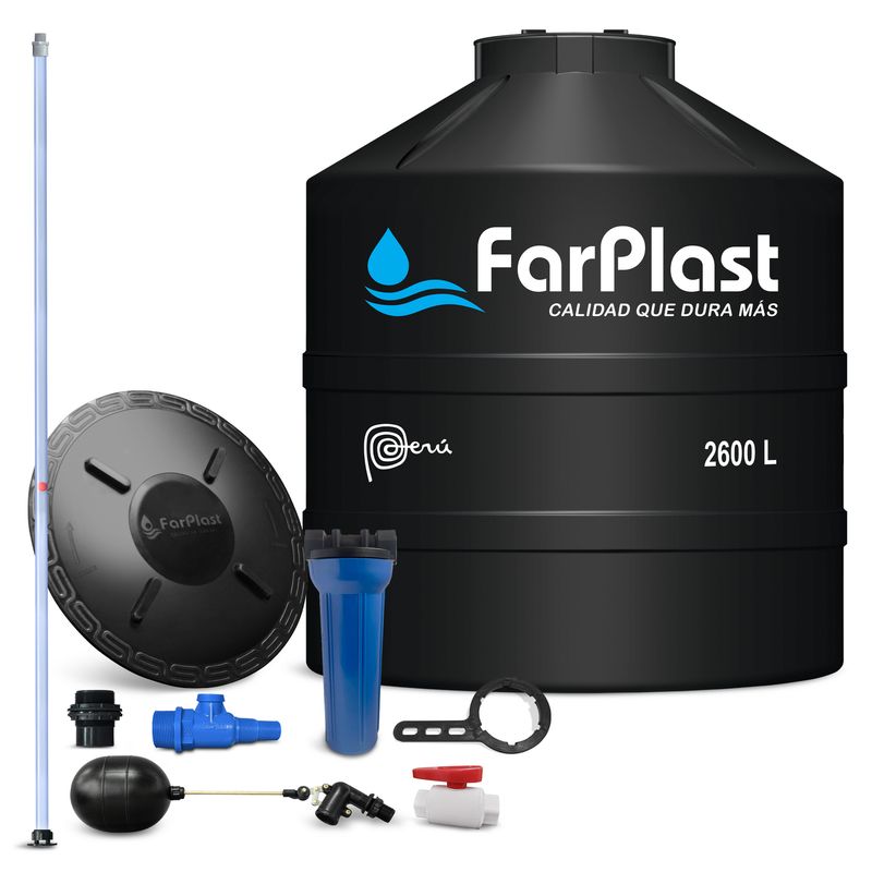 FAS - Tanque de agua Negro FARPLAST 2600 L