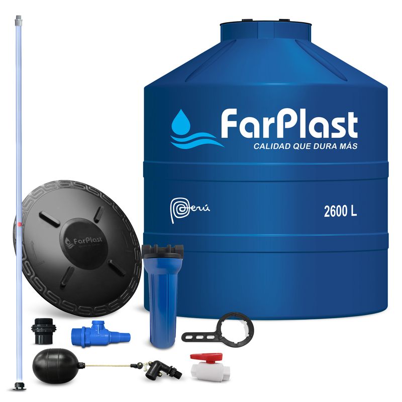 FAS - Tanque de agua Azul FARPLAST 2600 L
