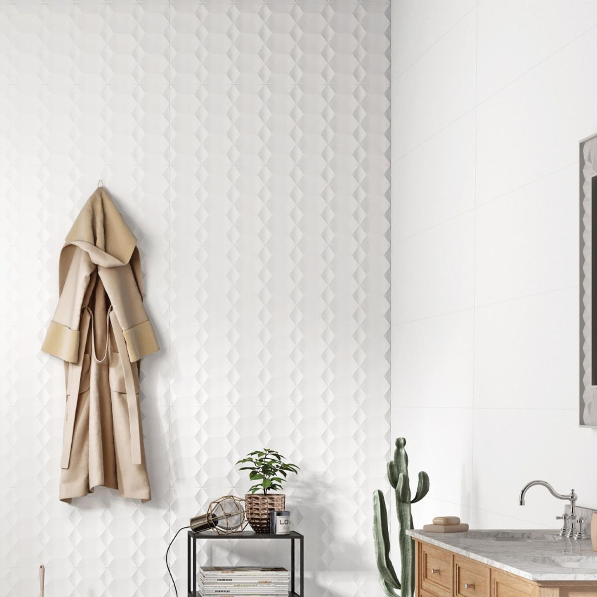 KLIPEN - Cerámica Blanco Decorado 30x90cm 1.08 m2 Satin