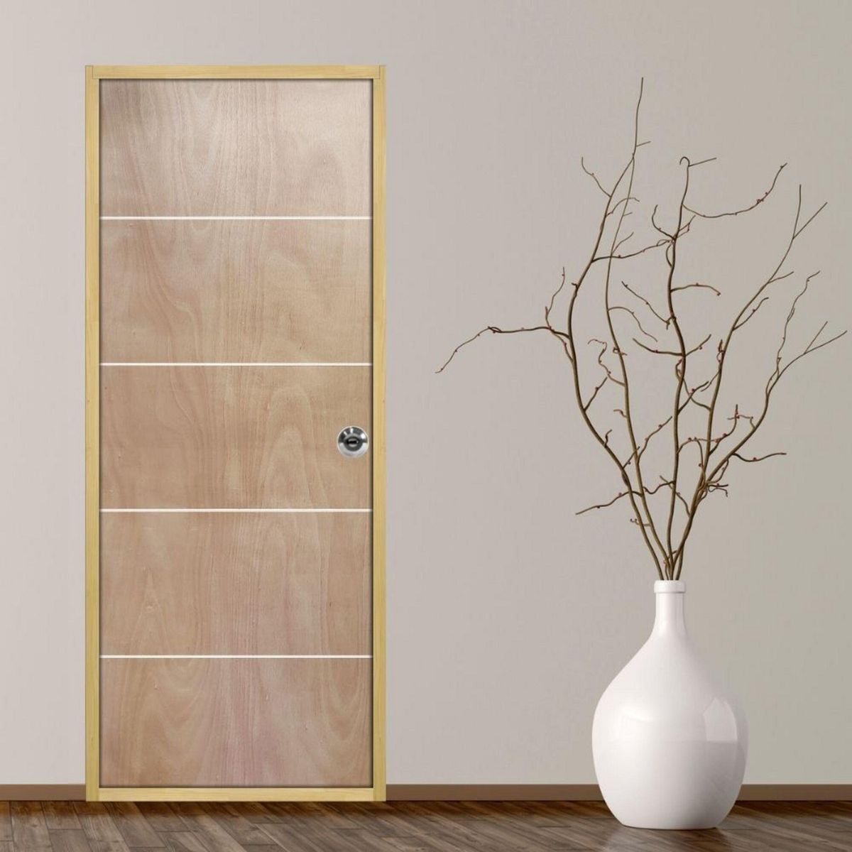 ARES - Puerta Interior HDF Valeria Dual RUT Marrón Oscuro