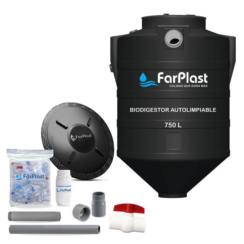 FAS - Biodigestor de 750 litros color negro