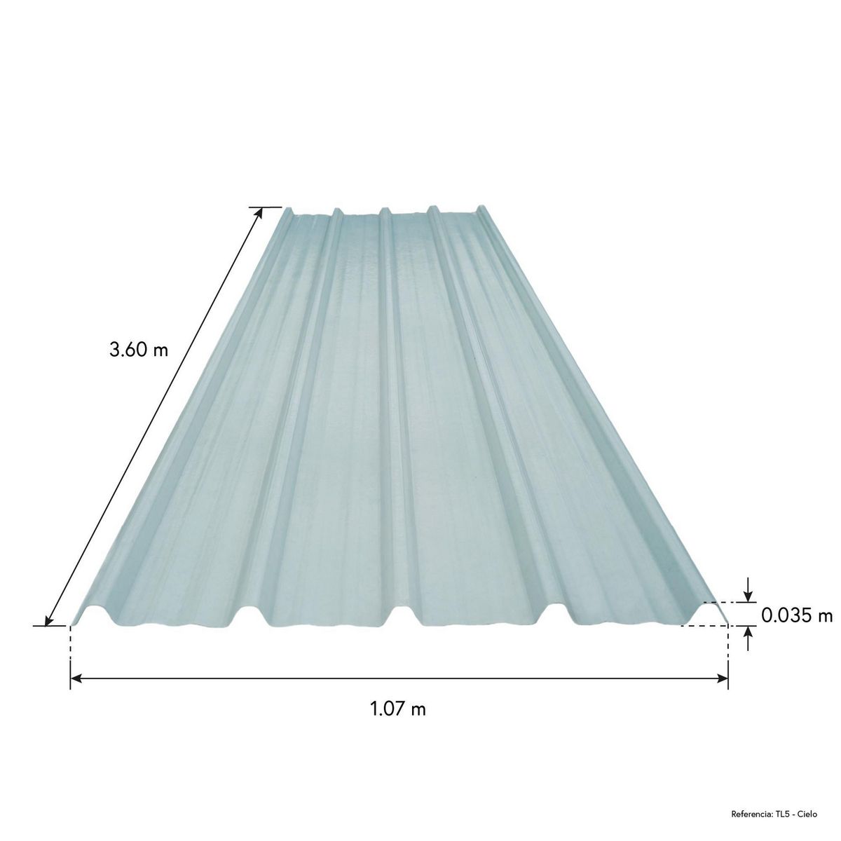  - Fibra de vidrio Traslucidas Cielo 100 x 360 x 1.00 Horn & Lusen