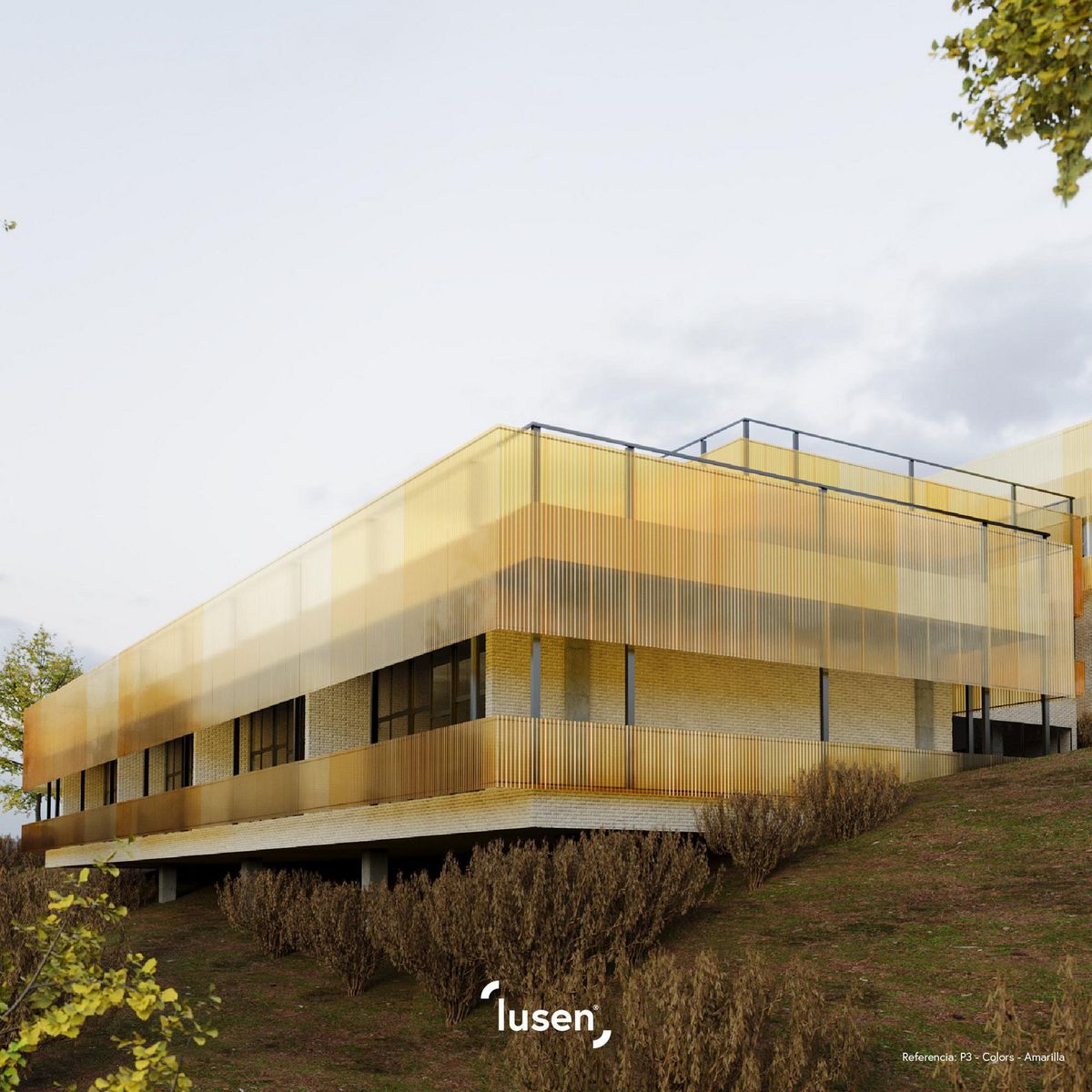  - Fibra de vidrio Traslucidas Amarillo 80 x 305 x 1.00 Horn & Lusen