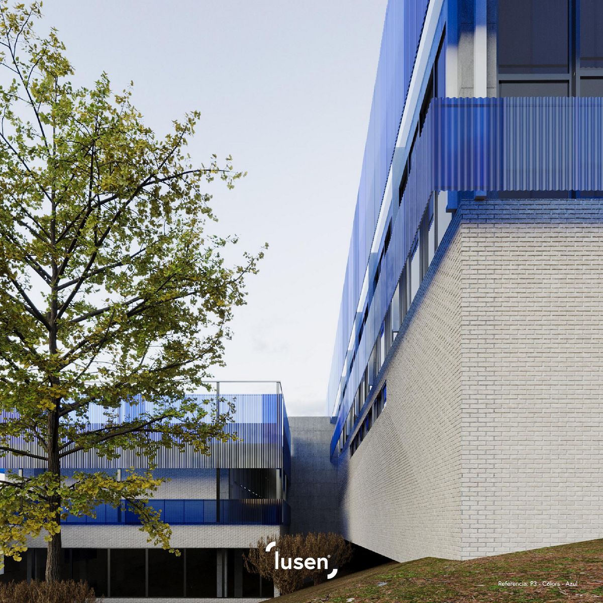  - Fibra de vidrio Traslucidas Azul 100 x 360 x 1.00 Horn & Lusen