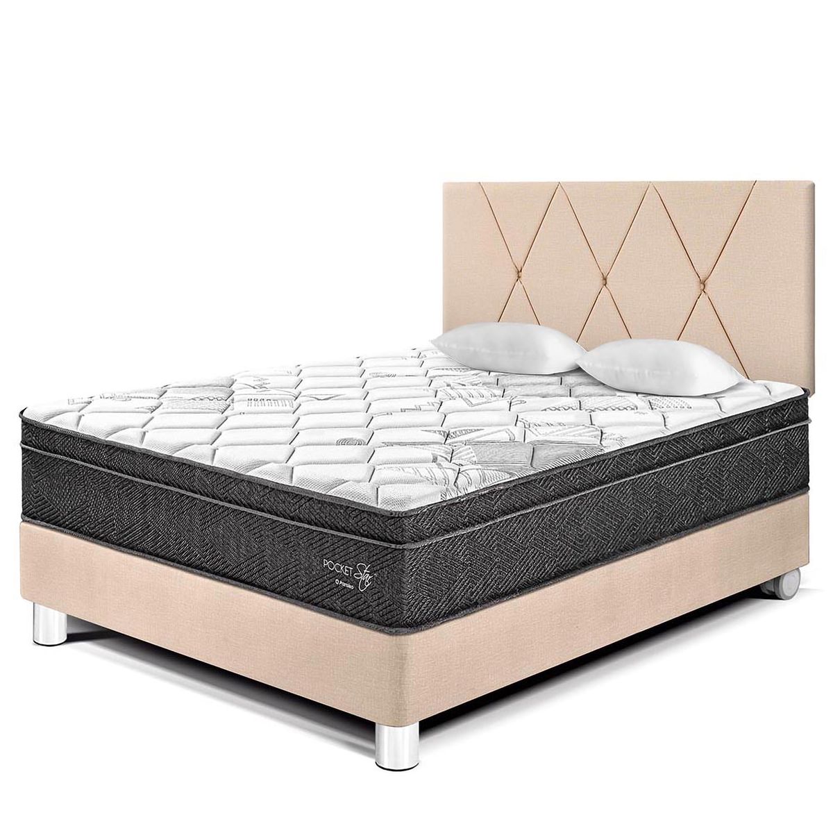 PARAISO - Dormitorio Paraíso Pocket Star 2 Plazas + 2 Almohadas + Protector