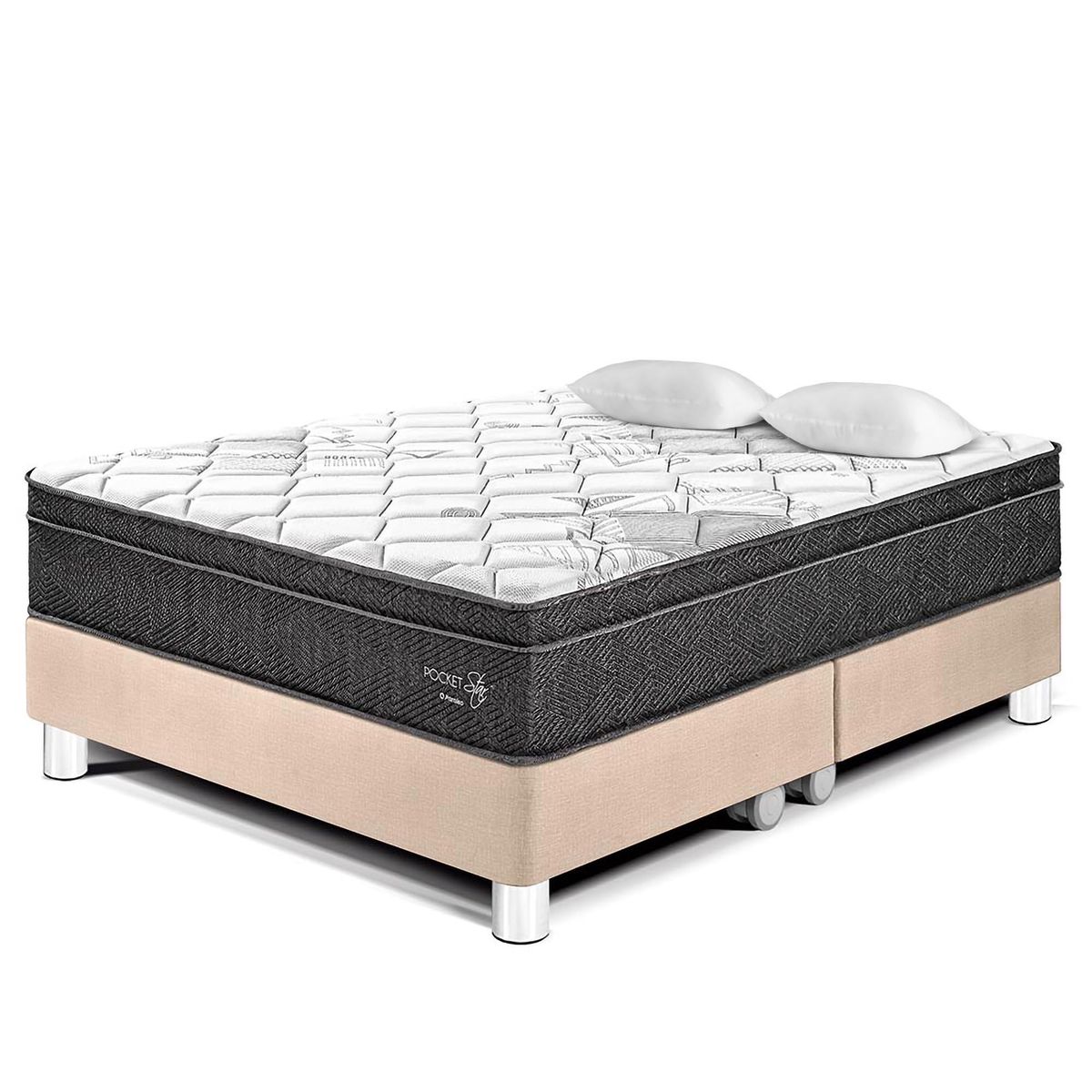PARAISO - Cama Pocket Star Queen + 2 Almohadas + Protector