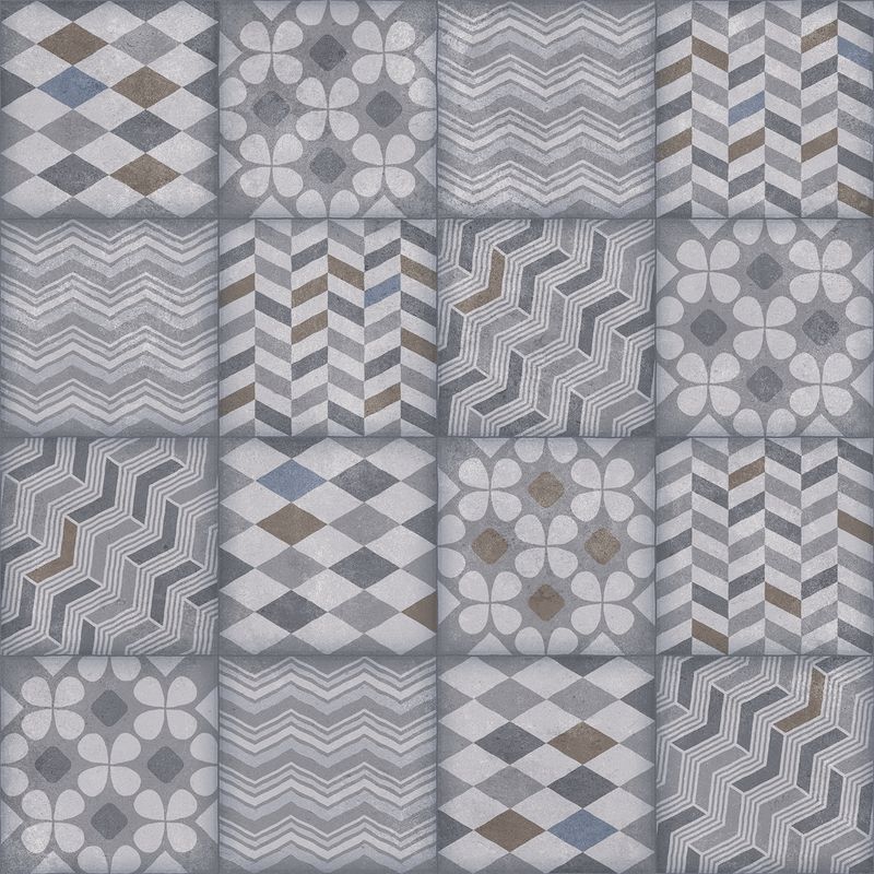 GALA - Cerámica Gris Oscuro 60x60 Decoradas Mate 1.44 m2