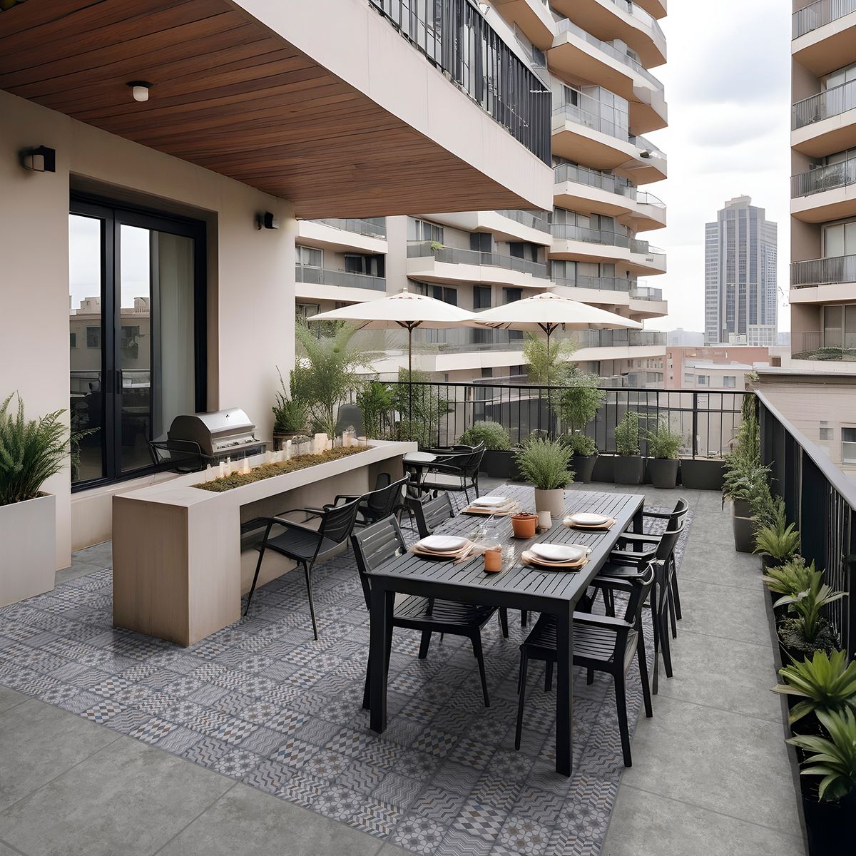 GALA - Cerámica Gris Oscuro 60x60 Decoradas Mate 1.44 m2 Abittare