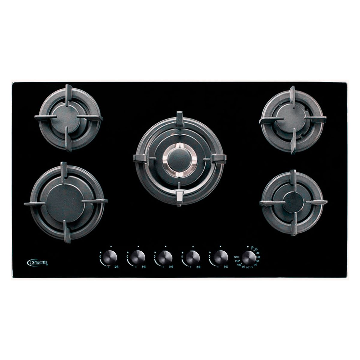 KLIMATIC - Combo Encimera Empotrable 5 Hornillas Gina X + Campana Extractora Volendam Klimatic