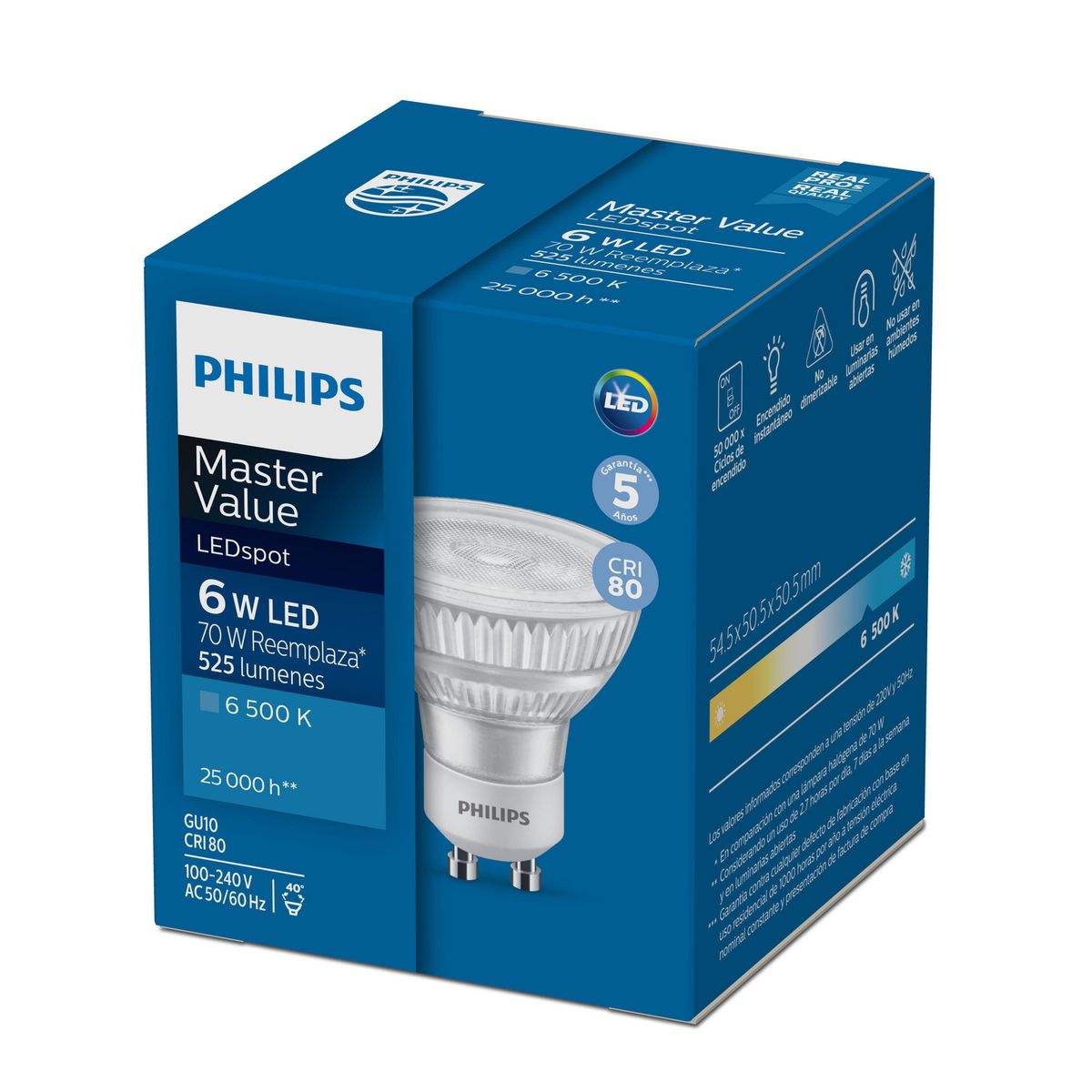 PHILIPS - Pack x2 Foco Dicroico GU10 LF 6W