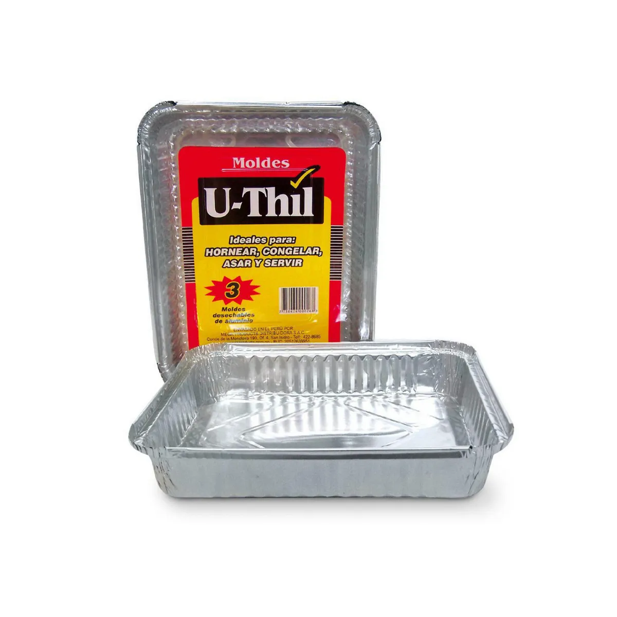U THIL - Molde de Lasagna Mediana 3 Unidades