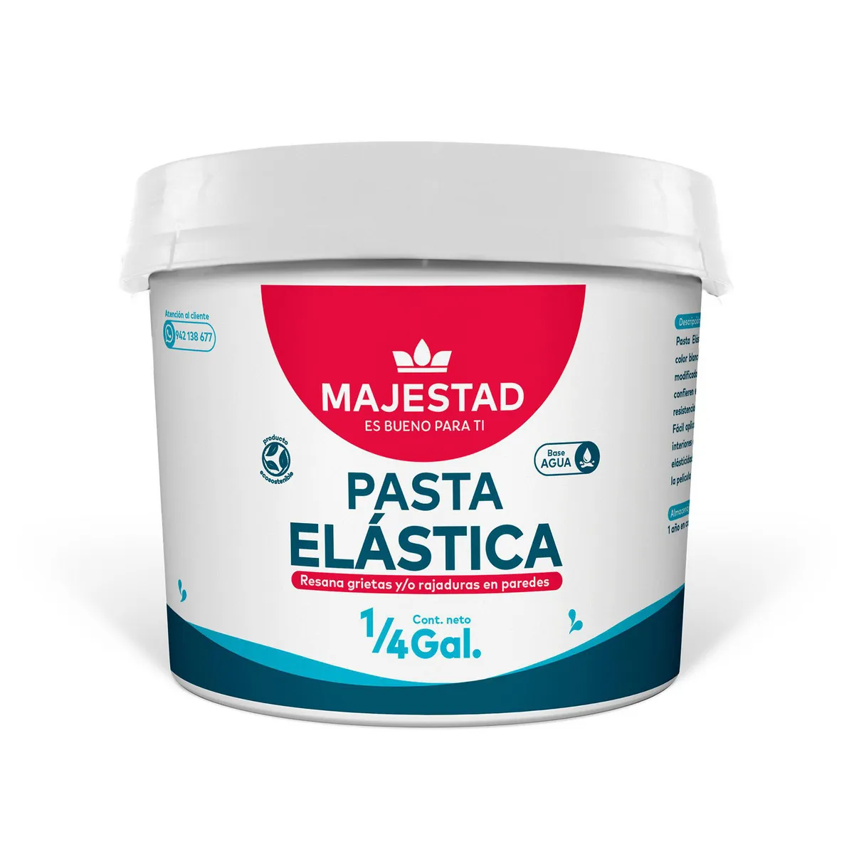 MAJESTAD - Pasta Elástica Majestad Balde x 0.25 GL
