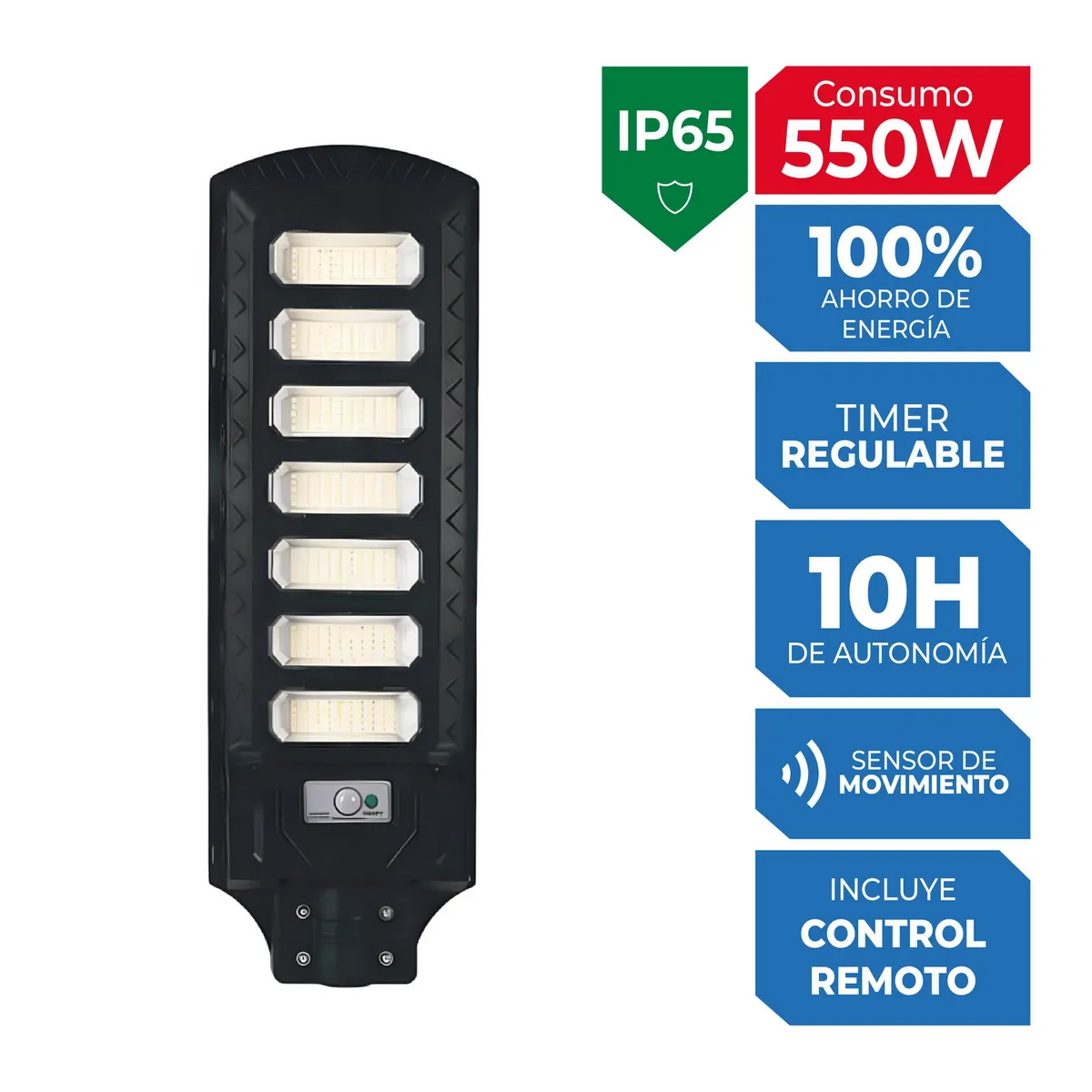  - Panel LED Solar 10 Hrs Autónomo con Control
