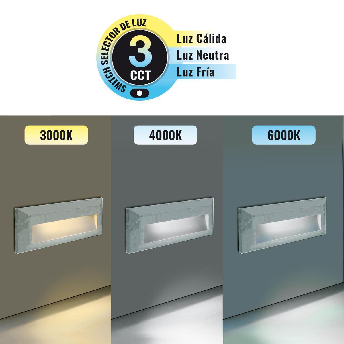 LIGHTECH - Luz Guía Pared 6W 3 Tono Gris IP65